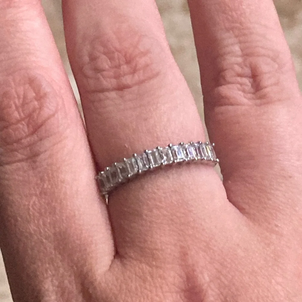 Silver Baguette Cubic Zirconia Eternity Band - Women Jewelry